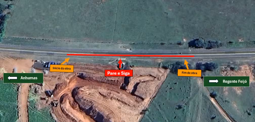 Obras na pista alteram tráfego entre Regente Feijó e Anhumas