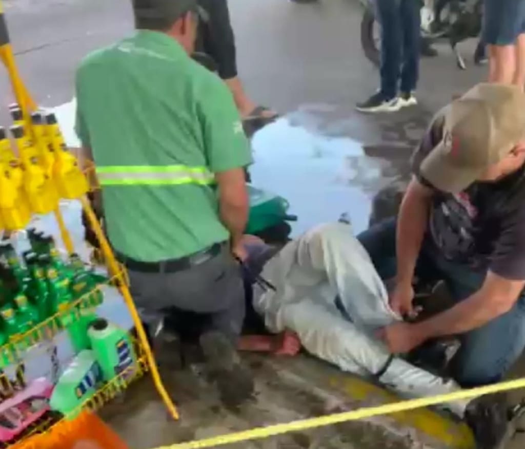 Populares amarram e detêm suspeito de furto de moto