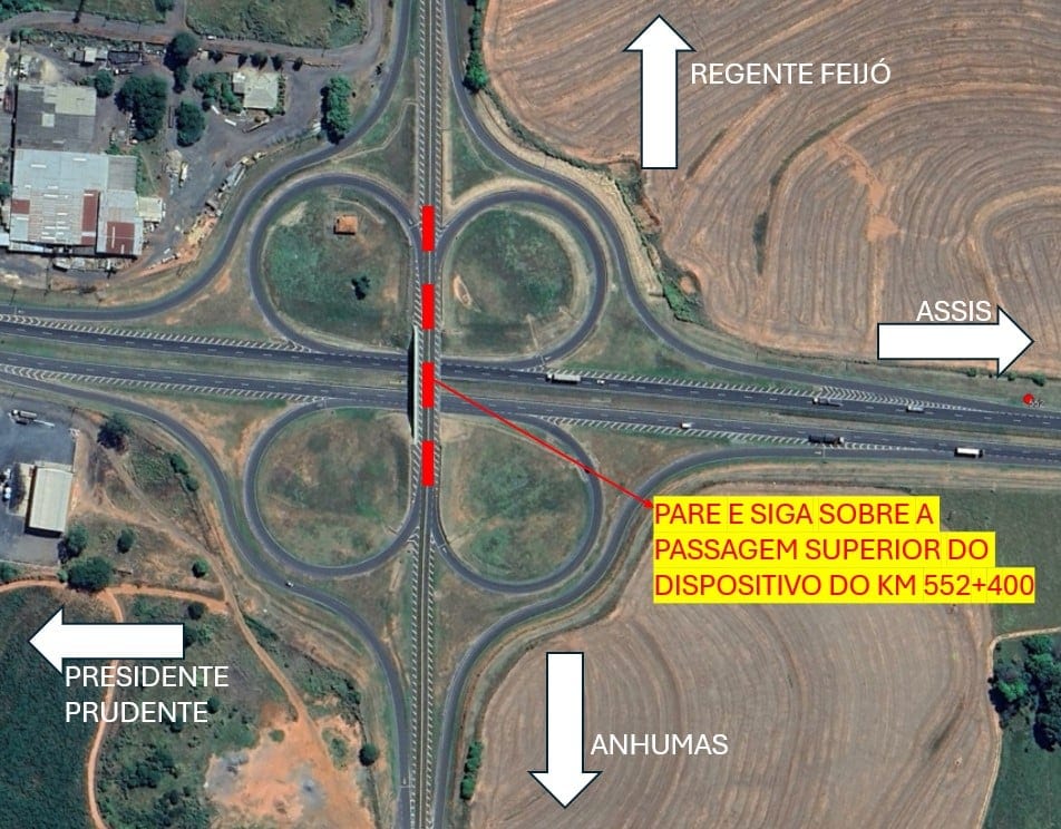 Obras em viaduto entre Regente e Anhumas alteram tráfego