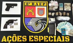 BAEP prende homem por tráfico de drogas e porte ilegal de arma