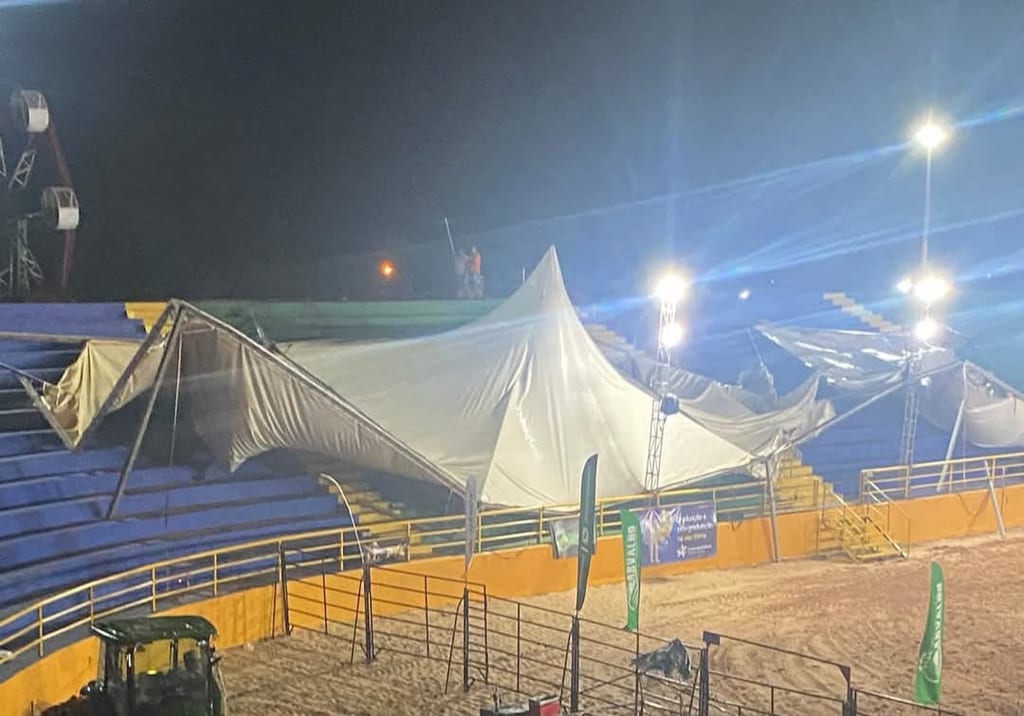 Fortes ventos causam destruição no recinto da Expo Teodoro