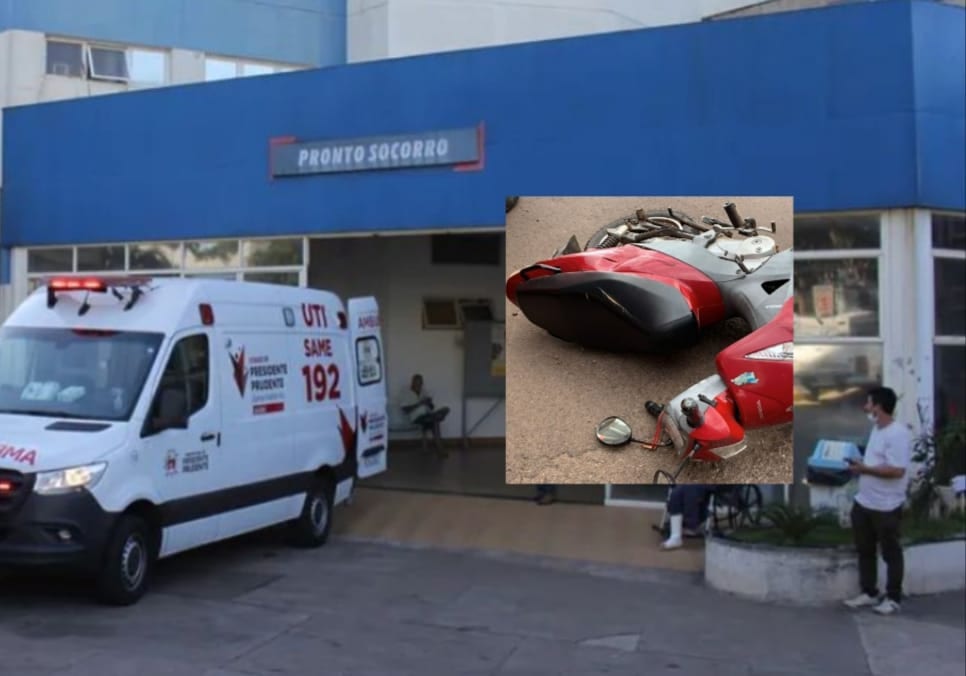 Acidente com moto deixa mulher gravemente ferida em Presidente Prudente