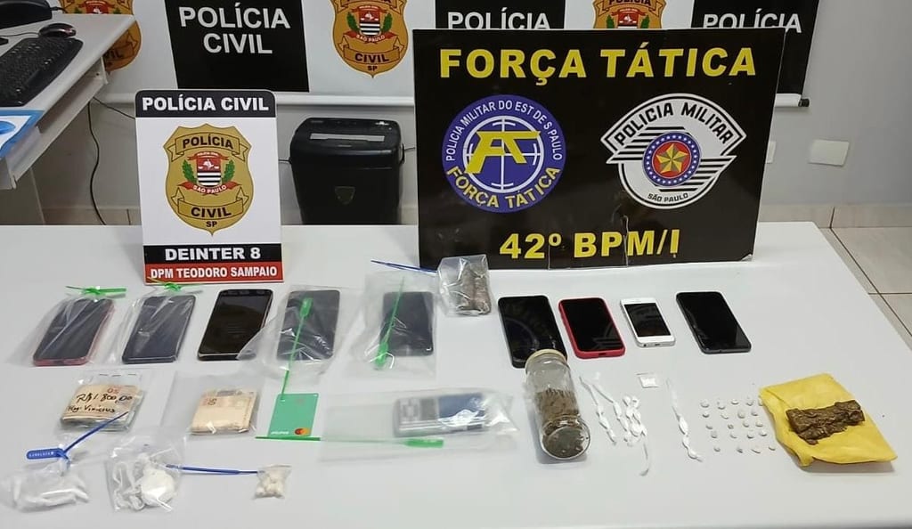 Polícia Civil deflagra operação contra o tráfico e prende cinco suspeitos em Teodoro Sampaio e Presidente Prudente