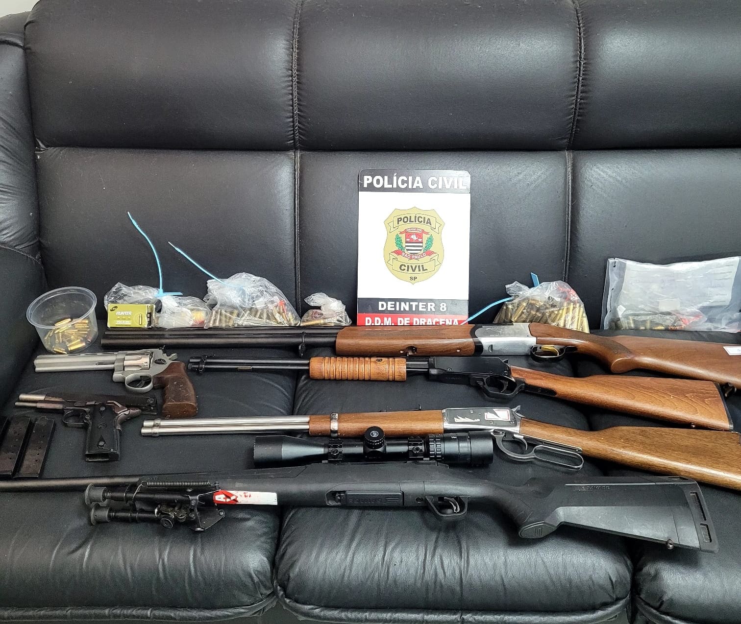 Polícia Civil apreende seis armas na casa de investigado por violência doméstica