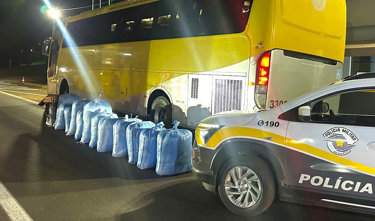 Mais de 330 kg de cocaína são apreendidos em ônibus, em Regente Feijó